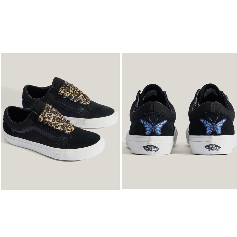 VANS Old Skool Y2K Cheetah Print Laces Black Womens Sneakers Size 6 NEW